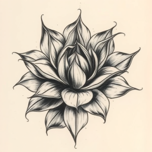 Charcoal Succulent Tattoo
