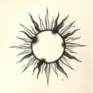 Charcoal Sun Tattoo