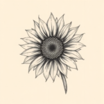 Charcoal Sunflower Tattoo