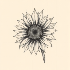 Charcoal Sunflower Tattoo