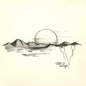 Charcoal Sunset Tattoo