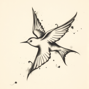 Charcoal Swallow Tattoo