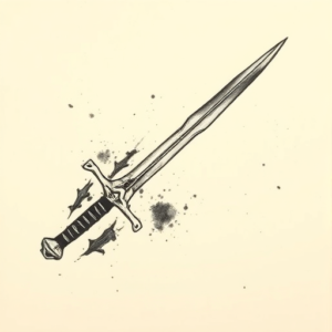 Charcoal Sword Tattoo