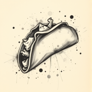 Charcoal Taco Tattoo