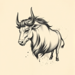 Charcoal Taurus Tattoo