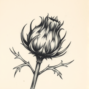 Charcoal Thistle Tattoo
