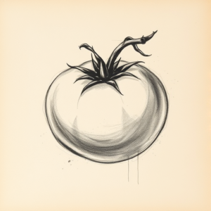 Charcoal Tomato Tattoo