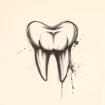 Charcoal Tooth Tattoo
