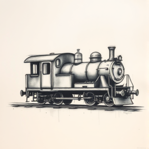 Charcoal Train Tattoo