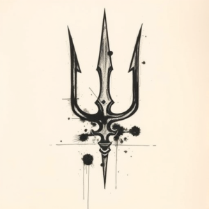 Charcoal Trident Tattoo