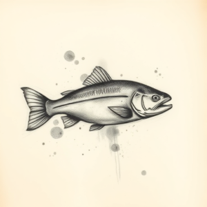 Charcoal Trout Tattoo