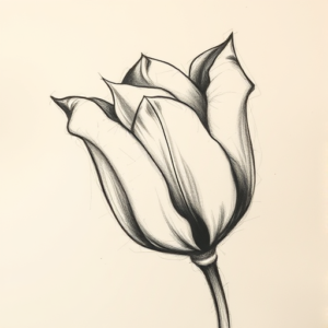 Charcoal Tulip Tattoo