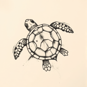 Charcoal Turtle Tattoo