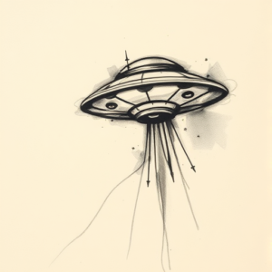 Charcoal Ufo Tattoo