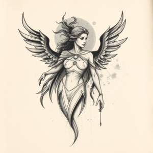 Charcoal Valkyrie Tattoo