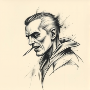 Charcoal Vampire Tattoo