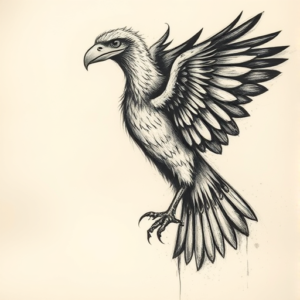 Charcoal Vulture Tattoo
