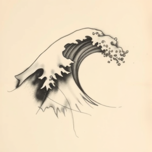 Charcoal Wave Tattoo