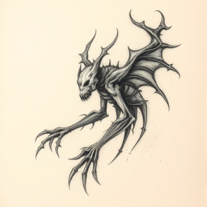 Charcoal Wendigo Tattoo