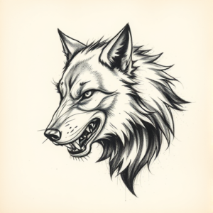 Charcoal Werewolf Tattoo