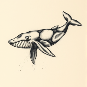 Charcoal Whale Tattoo