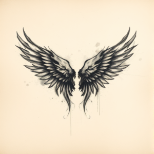 Charcoal Wings Tattoo