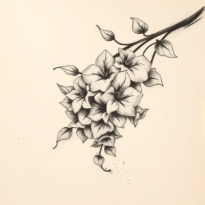 Charcoal Wisteria Tattoo