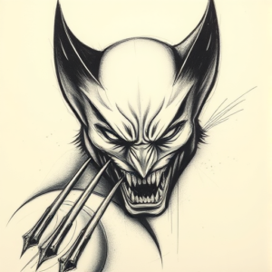 Charcoal Wolverine Tattoo