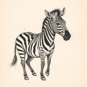 Charcoal Zebra Tattoo
