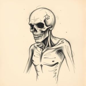 Charcoal Zombie Tattoo