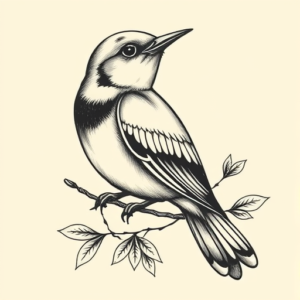 Chicano Bluebird Tattoo