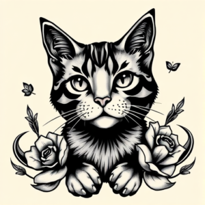 Chicano Cat Tattoo