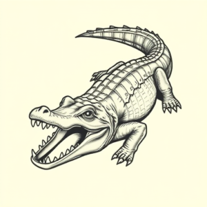 Chicano Crocodile Tattoo