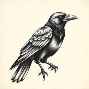 Chicano Crow Tattoo