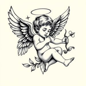 Chicano Cupid Tattoo