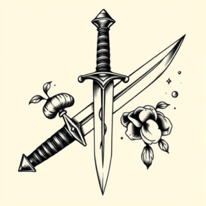 Chicano Dagger Tattoo