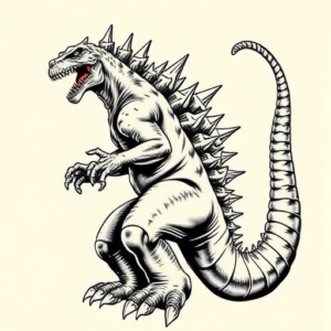 Chicano Godzilla Tattoo