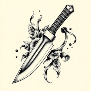 Chicano Knife Tattoo