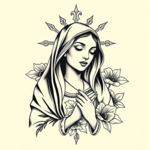 Chicano Mary Tattoo