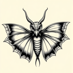 Chicano Mothman Tattoo