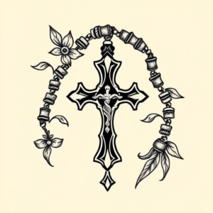 Chicano Rosary Tattoo