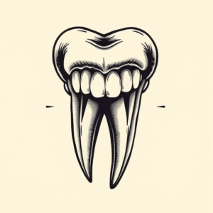 Chicano Tooth Tattoo