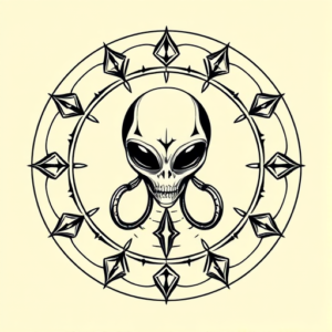 Circle Alien Tattoo