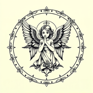 Circle Angel Tattoo