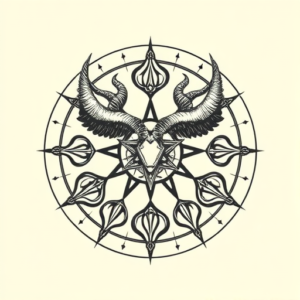 Circle Baphomet Tattoo