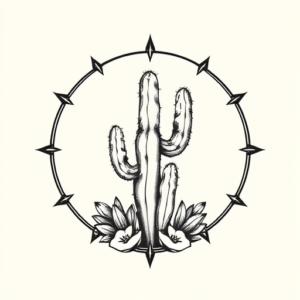 Circle Cactus Tattoo