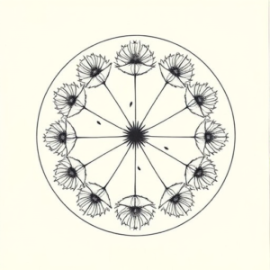 Circle Dandelion Tattoo