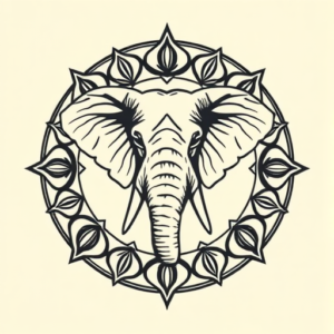 Circle Elephant Tattoo