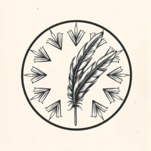 Circle Feather Tattoo