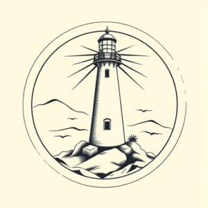 Circle Lighthouse Tattoo